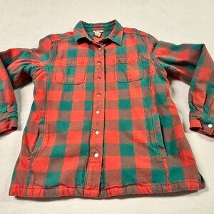 ~~Duluth Trading Co Women's L Flapjack FALL Plaid Flannel Jac Shacket